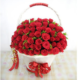 99 Red Roses Basket
